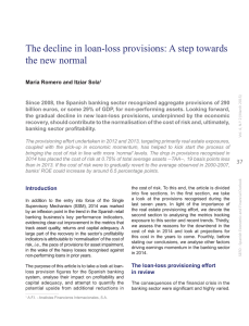 The decline in loan-loss provisions: A step towards the new