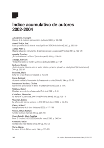 Índice acumulativo de autores 2002-2004