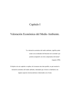 Capítulo I Valoración Económica del Medio Ambiente.