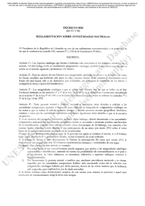 decreto 0012 reglamentacion sobre antigüedades