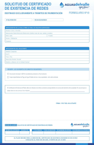 Solicitud de Certificado de Existencia de Redes