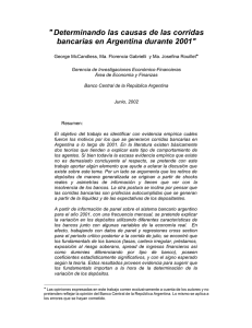 "Determinando las causas de las corridas bancarias en Argentina