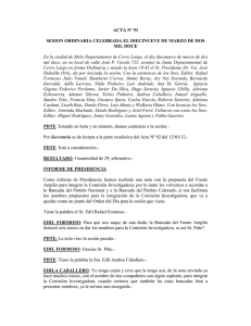 ACTA Nº 93 SESION ORDINARIA CELEBRADA EL DIECINUEVE