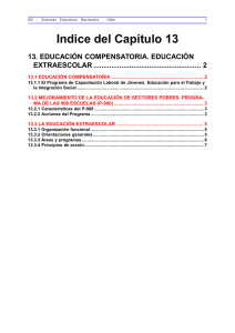 13. Educación Compensatoria. Educación Extraescolar