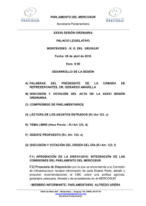 PARLAMENTO DEL MERCOSUR Secretaría Parlamentaria XXXVII