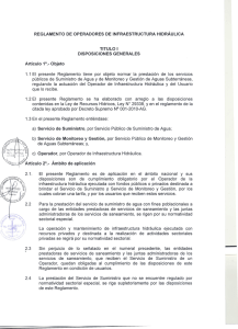 Reglamento de Operadores de Infraestructura Hidráulica