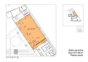 Salón de Actos Sup=377.59 m² Planta Jardin
