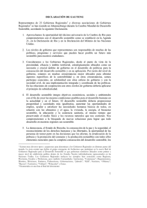 DECLARACIÓN DE GAUTENG Representantes de 23 Gobiernos