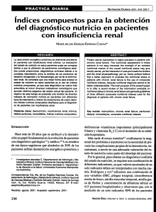 Indíces compuestos para la obtención del diagnóstico nutricio en