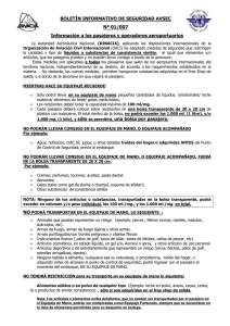 Boletín 01-007 A LOS PAX. - Dirección Nacional de Aviación Civíl e