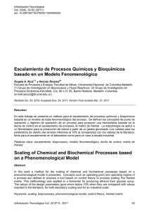 Escalamiento de Procesos Químicos y Bioquímicos basado en un