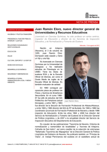 Juan Ramón Elorz, nuevo director general de Universidades y