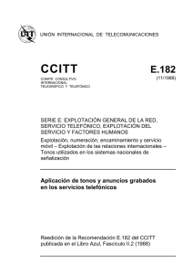 Rec. UIT-T E.182 - APLICACI.N DE TONOS Y ANUNCIOS