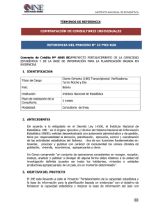 términos de referencia - Instituto Nacional de Estadística de Bolivia