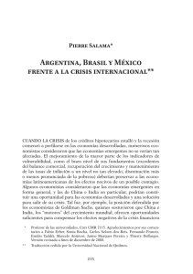 Argentina, Brasil y México frente a la crisis