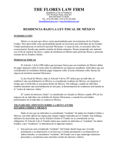 Residencia Bajo La Ley Fiscal De Mexico