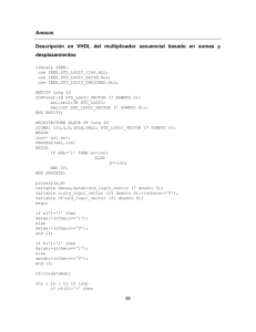 Anexos Descripción en VHDL del multiplicador secuencial basado