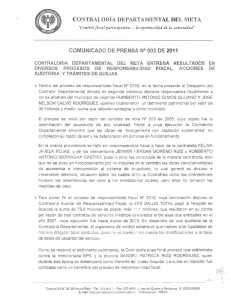 CONTRALORÍA DEPART AMENT AL DEL META