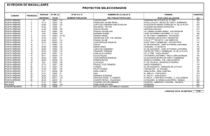 XII REGION DE MAGALLANES PROYECTOS SELECCIONADOS