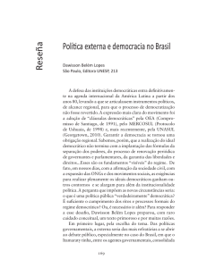 Reseña Política externa e democracia no Brasil