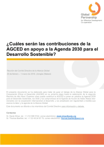 ¿Cuáles serán las contribuciones de la AGCED en apoyo a la