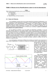 TEMA 5: Efectos de los Rectificadores sobre la red de alimentación.