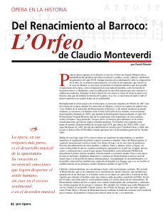 Del Renacimiento al Barroco: L`Orfeo de Claudio Monteverdi