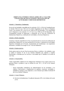 OF nº21 Reguladora de la tasa por utilización de instalaciones y