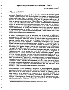 La justicia agraria en México: presente y futuro Rubén Gallardo