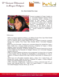 Dra. María Soledad Pérez López Docente investigador de Tiempo