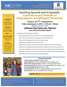 Teaching Spanish and in Spanish - California Association for