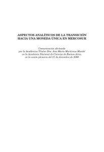 aspectos analíticos de la transición hacia una moneda única en