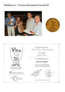 Medalla de oro Concurso Internacional Vinos Sub 30