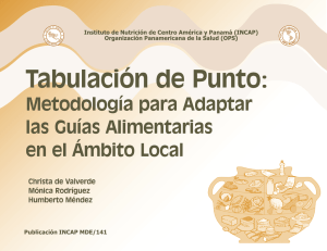 Tabulacion Punto para adaptar guias alimentarias en el