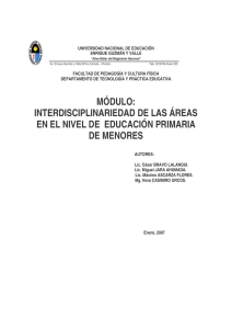 Interdisciplinariedad de las Áreas en el Nivel de Educación Primaria