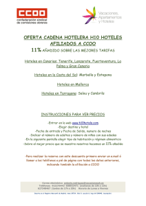 OFERTA CADENA HOTELERA H10 HOTELES