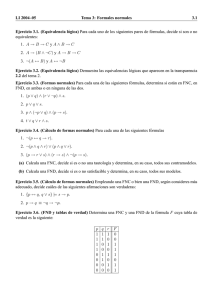 LI 2004–05 Tema 3: Formales normales 3.1 Ejercicio 3.1
