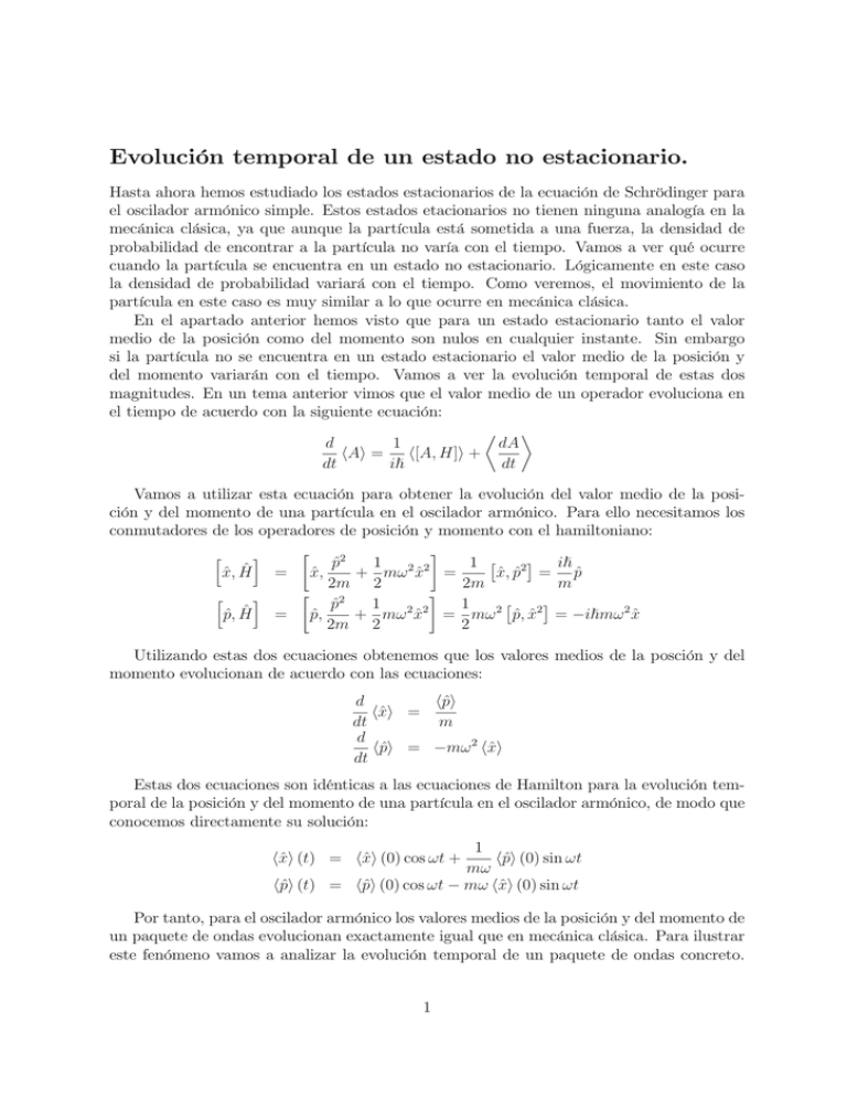 Evoluci N Temporal De Un Estado No Estacionario.