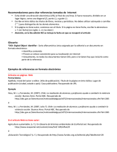 Recomendaciones para citar referencias tomadas de Internet