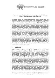 Elementos técnicos de la configuración del SUCRE