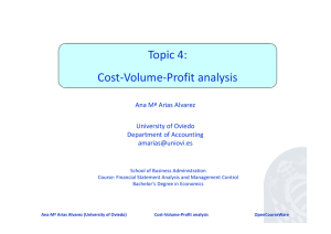 Topic 4: Cost-Volume
