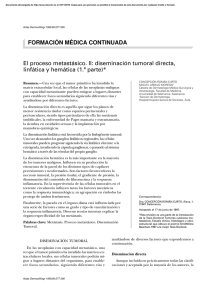 diseminación tumoral directa, linfática y hemática