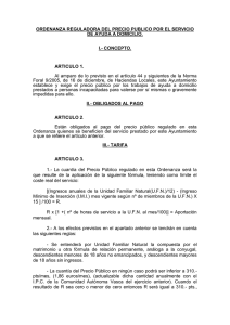 Ordenanza reguladora del Precio Público por el Servicio