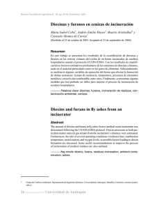 Dioxinas y furanos en cenizas de incineración Dioxins and furans in