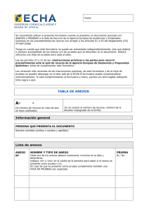 TABLA DE ANEXOS Información general Lista de anexos