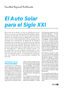 El Auto Solar para el Siglo XXI - Universidad Tecnológica Nacional