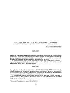 Page 1 CAL CULO DEL A VANCE DE LAS DUNAS LITORALES