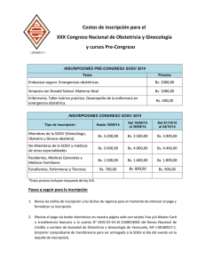 Costos de inscripción para el XXX Congreso Nacional de