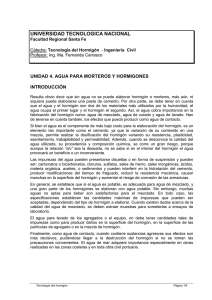 Agua en Hormig&oacute;n: Calidad, Impurezas y Efectos | UTN