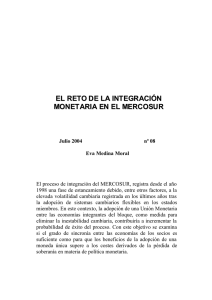 el reto de la integración monetaria en el mercosur